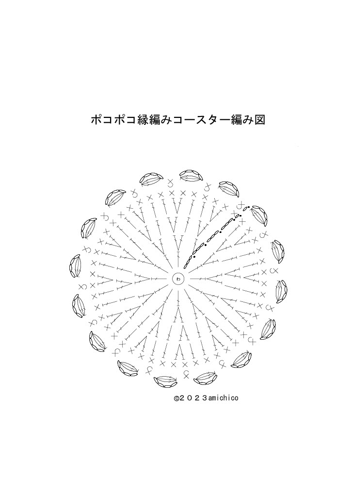 コースターの編み図