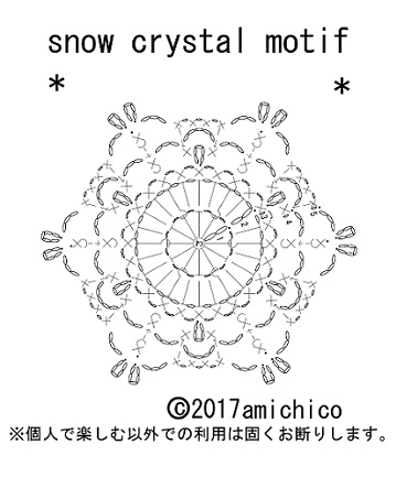2017年に作成した雪の結晶モチーフ編み図の画像
