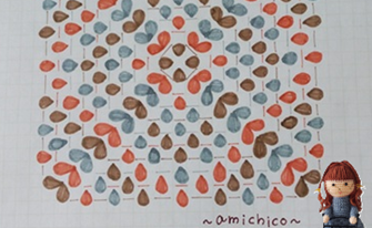 グラニースクエアのモチーフ編み菱形模様のデザインpng画像