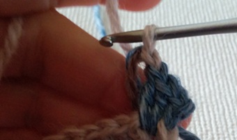 3段目の編み始めの画像