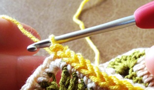 角の編み方の画像